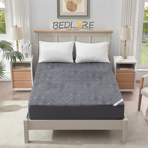 Bedlore® Waterproof Breathable Luxurious Golden Pyramid Print Mattress Protector