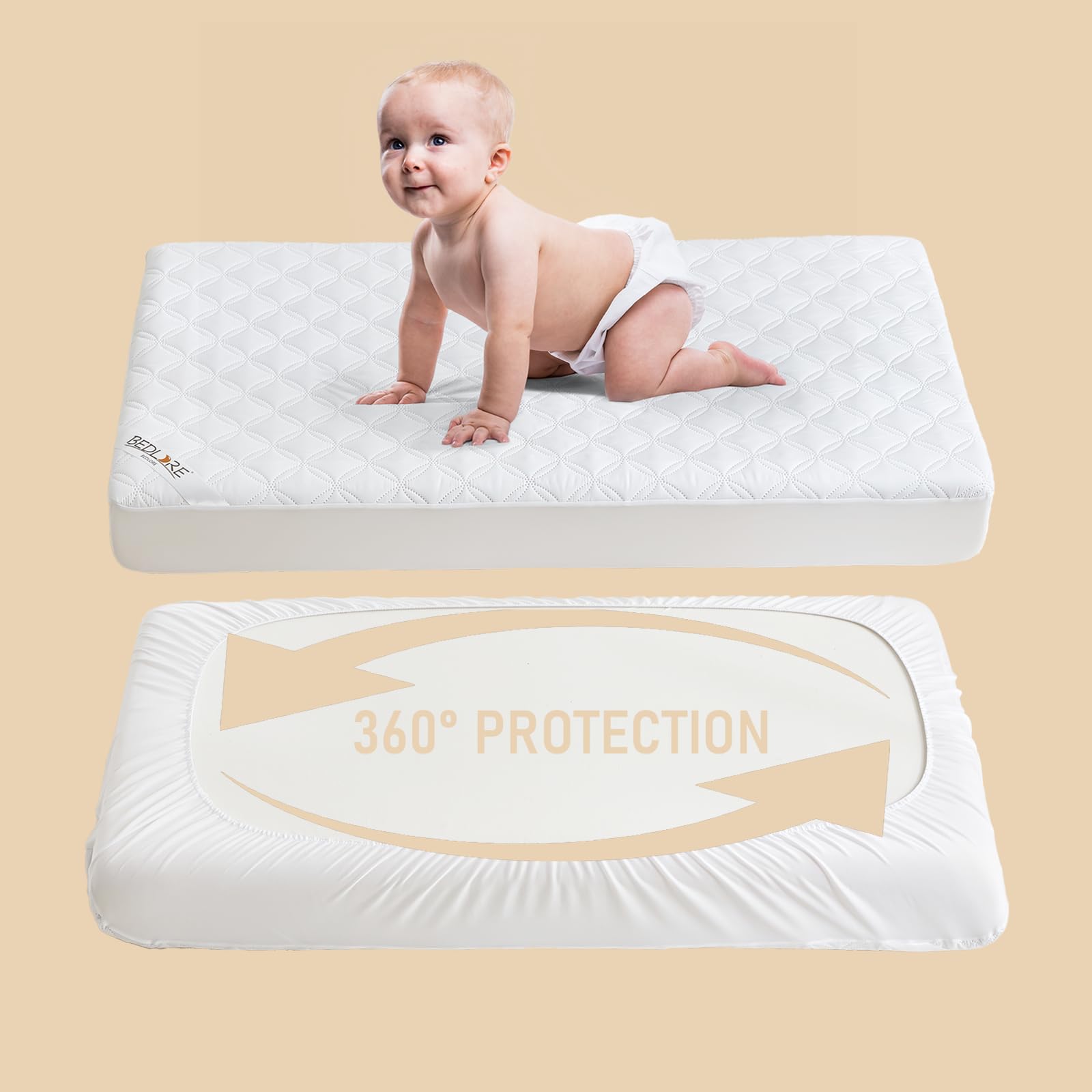 2 Pack Waterproof Crib Mattress Pad Cover Ultimate Baby Bedding Prot BEDLORE